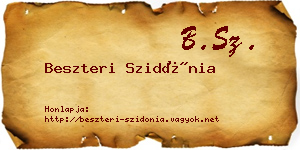 Beszteri Szidónia névjegykártya